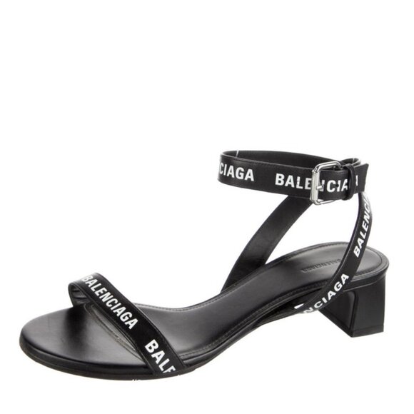 Balenciaga Women's Ankle Wrap Mid Heel Sandals Size 38 IT, 8 US - Picture 3 of 8